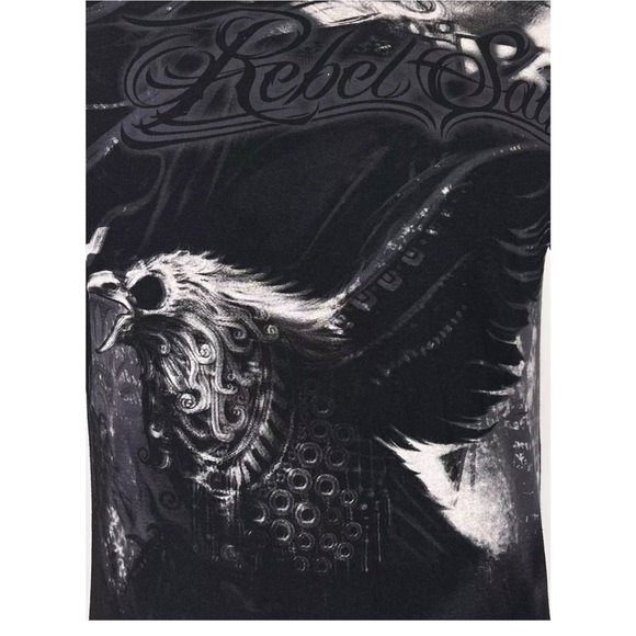 T-shirt Donna Rebel Saint By Affliction Garage Tatuaggio Biker - Foto 6